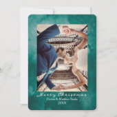 Quetzal Green Elegante Weihnachtskarte Einladung (Vorderseite)