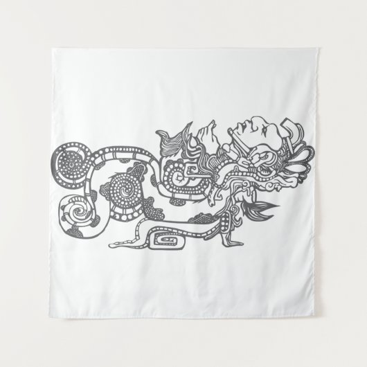 Quetzalcoatl Aztec Art Wandteppich (Vorderseite (Horizontal))