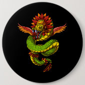 Quetzalcoatl Aztec Button (Vorderseite)