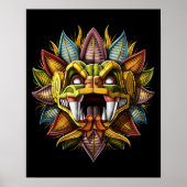 Quetzalcoatl Aztec Feathered Serpent God Poster (Vorne)