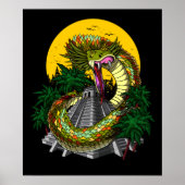 Quetzalcoatl Aztec God Mayan Pyramid Snake Poster (Vorne)