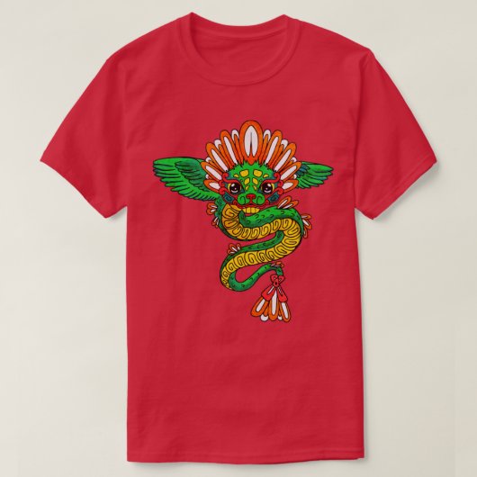 Quetzalcoatl Aztec Mayan Feathered Serpent Toltec T-Shirt (Design vorne)