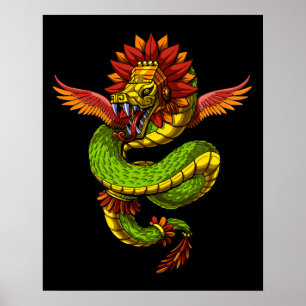 Quetzalcoatl Aztec Poster