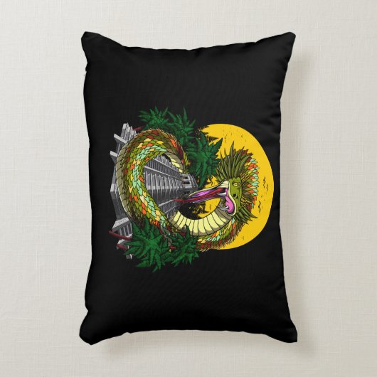 Quetzalcoatl Aztec Snake Dekokissen (Vorderseite(Vertikal))