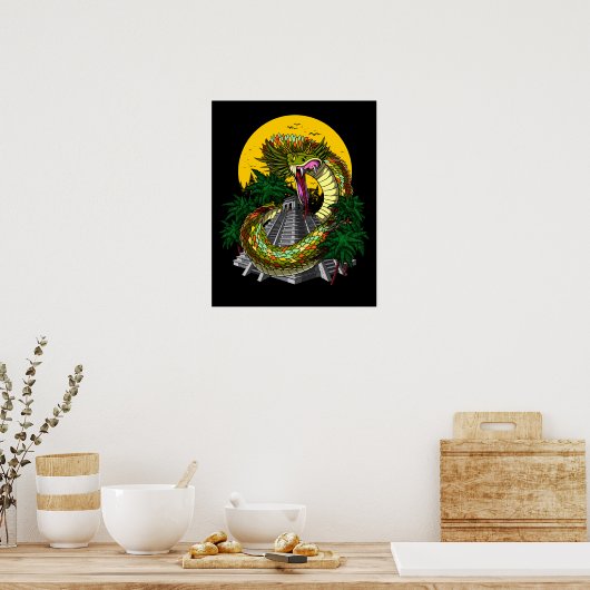 Quetzalcoatl Aztec Snake Poster (Küche)