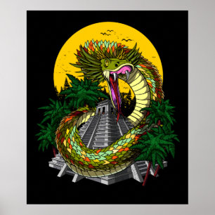 Quetzalcoatl aztekischer poster