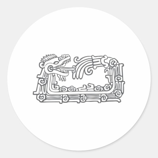 Quetzalcoatl Design Runder Aufkleber (Vorderseite)