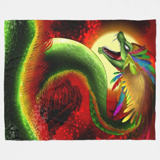 Quetzalcoatl Fleecedecke (Vorderseite (Horizontal))