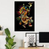 Quetzalcoatl Mayan Art Poster mit Rahmen (Heimbüro)
