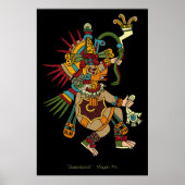 Quetzalcoatl Mayan Art Poster mit Rahmen (Vorne)