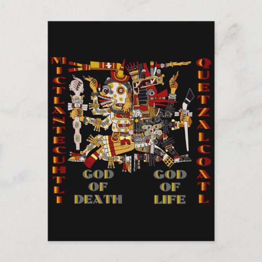 Quetzalcoatl und Mictlantecuhtli Postkarte (Vorderseite)