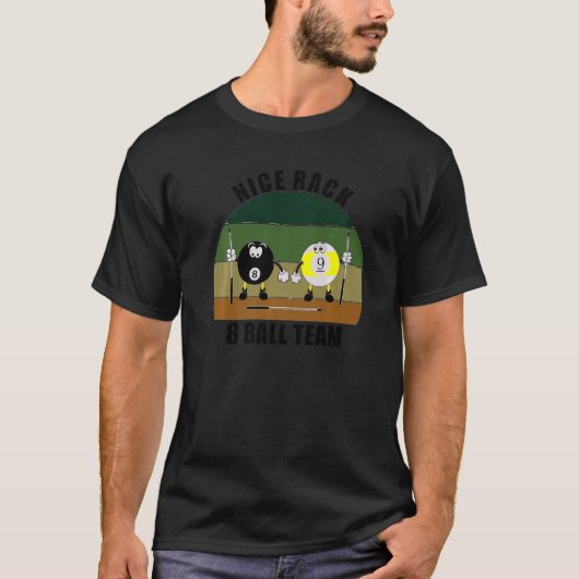 Queue-Sport Pool Billard Team Schöner Rack 8 Ball T-Shirt (Vorderseite)