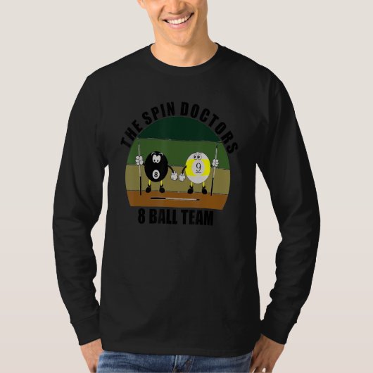 Queue Sport Pool Billard Team The Spin Doctors 8 T-Shirt (Vorderseite)