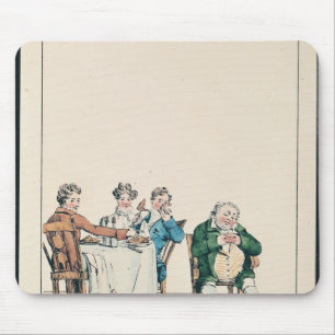 Qui dort dine', Karikatur eines Mannschlafens Mousepad
