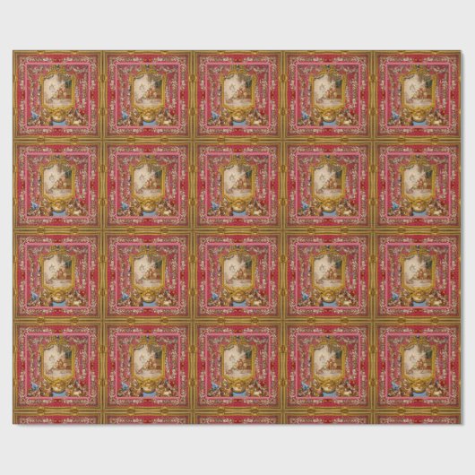 Quichotte-Barock-Glossie der Alten Welt II Geschenkpapier (Flach)