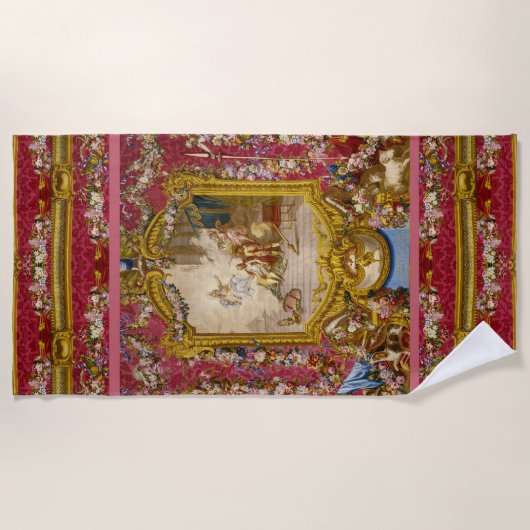 Quichotte Girly Baroque Old World Strandtuch (Vorderseite)