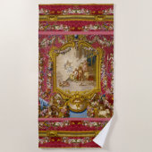 Quichotte Girly Baroque Old World Strandtuch (Vorderseite)