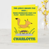 Quick Brown Fox Floats Falten Geburtstag Karte (Gelbe Blume)
