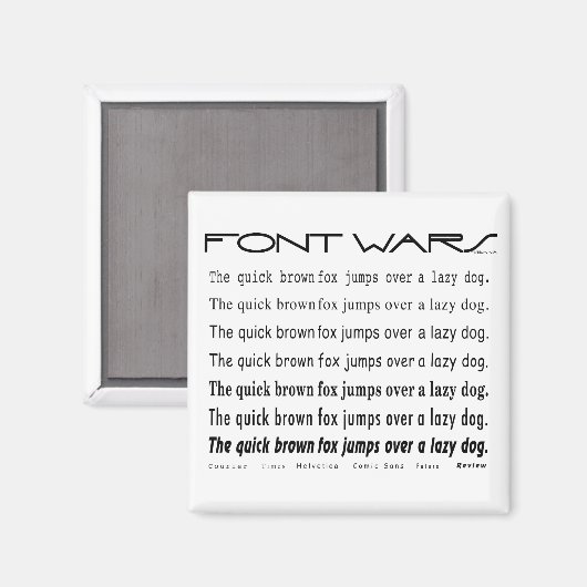 Quick Brown Fox Magnet (Vorderseite/Rückseite)