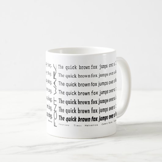 Quick Brown Fox-Tasse Kaffeetasse (VorderseiteRechts)