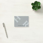 Quick Silver Gray Tiled Initials & Name Post-it Klebezettel (Büro)