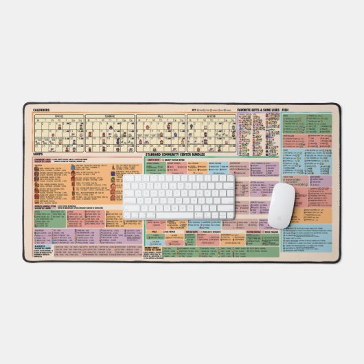 Quick - Stardew Valley Quick Glance Game Guide Schreibtischunterlage (Tastatur & Maus)