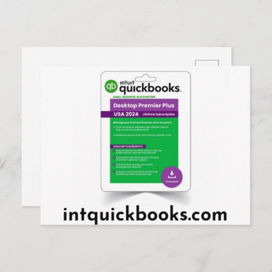 Quickbooks Desktop Premier 2024 - intquickbooks.co Postkarte (Vorne/Hinten)