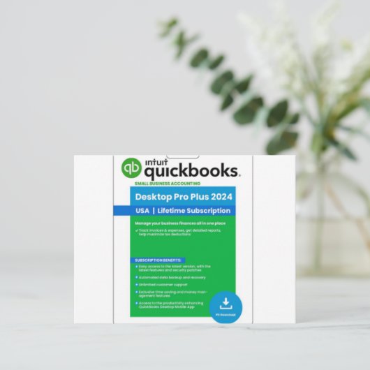Quickbooks Desktop Pro 2023 - intquickbooks.com Postkarte (Stehend Vorderseite)