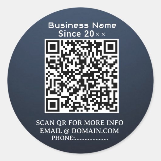 QuickConnect: QR-Code für Unternehmen Runder Aufkleber (Vorderseite)