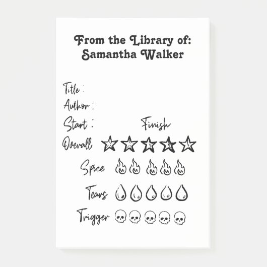 QuickNote Library-Bewertung Post-it Klebezettel (Vorderseite)