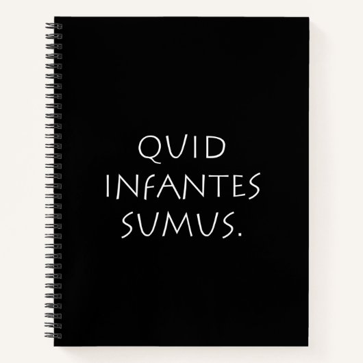 Quid infantes sumus notizblock (Vorderseite)