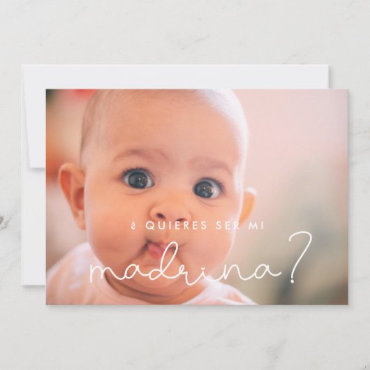 Quieres ser mi madrina Godmata Vorschlagskarte Einladung (Vorderseite)