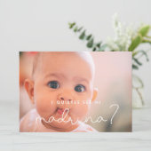 Quieres ser mi madrina Godmata Vorschlagskarte Einladung (Stehend Vorderseite)