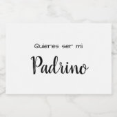Quieres Ser Mi Padrino Candle Label Lebensmitteletikett (Einzelnes Label)
