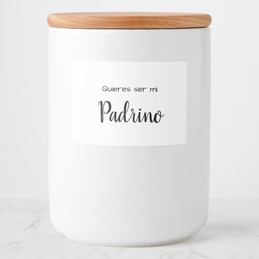 Quieres Ser Mi Padrino Candle Label Lebensmitteletikett (Vorderseite)