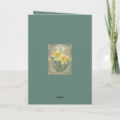 Quiet Bloom Daffodil March Birthflower Karte (Rückseite)