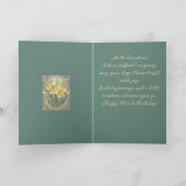 Quiet Bloom Daffodil March Birthflower Karte (Innenseite)