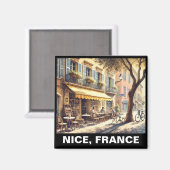 Quiet Café in der französischen Tasse Nizza Magnet (Vorderseite/Rückseite)