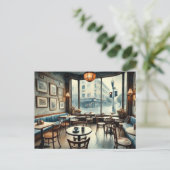 Quiet Café in San Francisco Postkarte (Stehend Vorderseite)