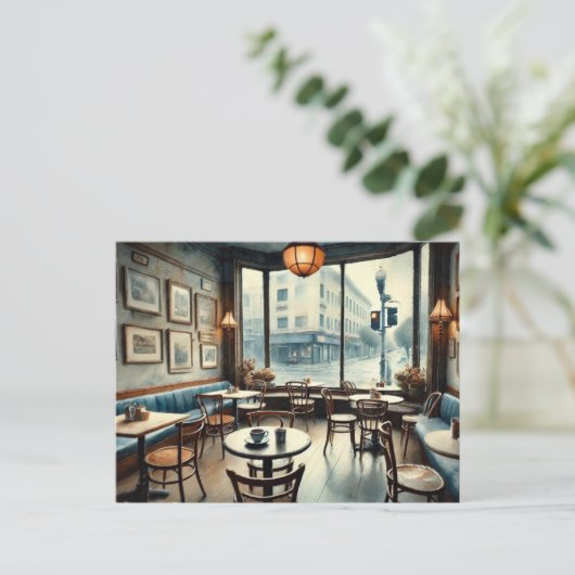 Quiet Café in San Francisco Postkarte (Stehend Vorderseite)