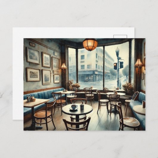 Quiet Café in San Francisco Postkarte (Vorne/Hinten)