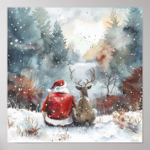 Quiet Christmas Night – Santa and Reindeer Winter 