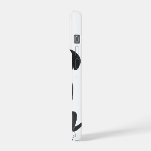 Quiet Companion – Zen Ink Puppy iPhone Hülle (Linke Seite)