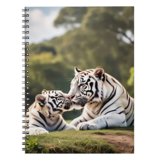 Quiet Companionship – White Tigers Notebook Notizblock (Vorderseite)