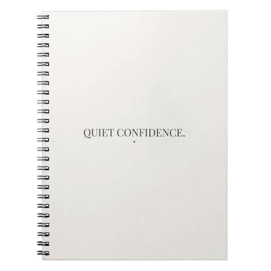 Quiet Confidence Notizbuch – Minimalistisch Notizblock (Vorderseite)