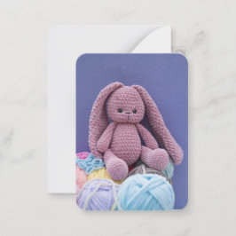 Quiet Crochet Bunny – Pastel Yarn Mood Mitteilungskarte
