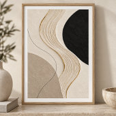Quiet Current | Minimal Abstract Plaster Art Print Poster