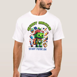 Quiet Genius Pixel  Study Mode On Back to school T-Shirt