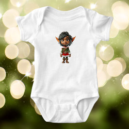 Quiet Girl Christmas Elf Baby Bodysuit Baby Strampler