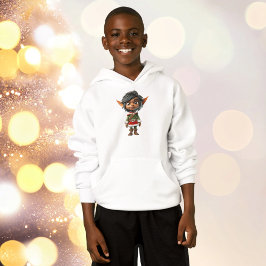 Quiet Girl Christmas Elf Boy's Hoodie
